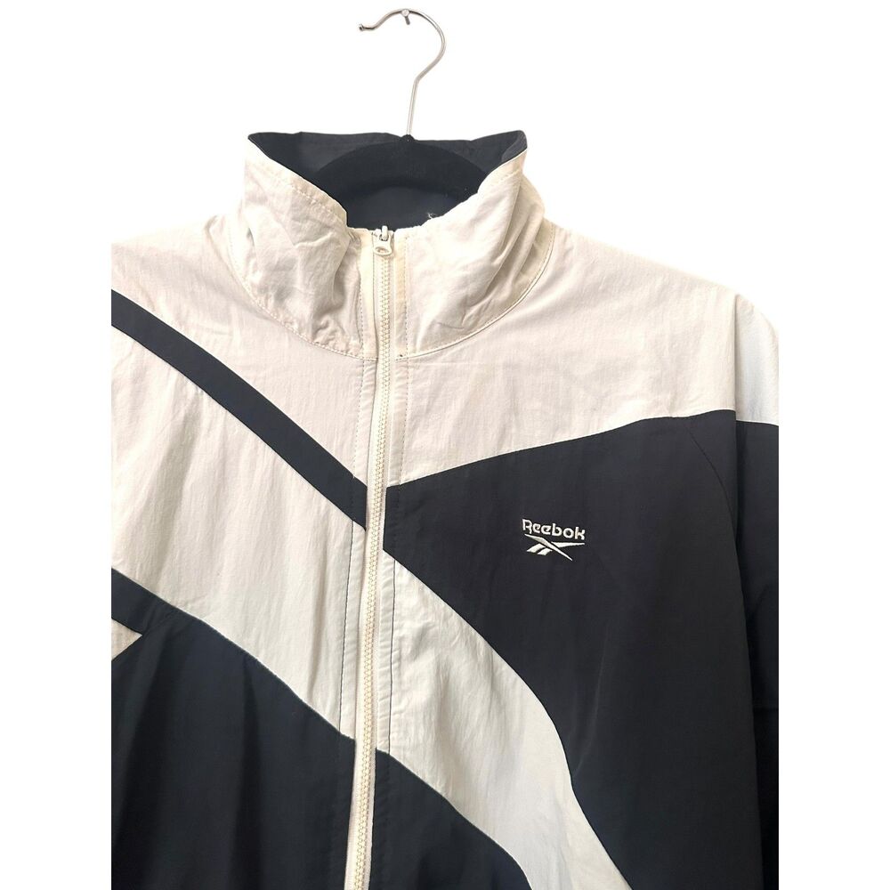 REEBOK CLASSICS Zippered Track Jacket Black White Small - Picture 3 of 4